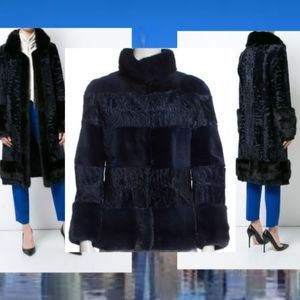 $25,000 NEW OSCAR DE LA RENTA FUR BLUE MINK LAMB JACKET US M L